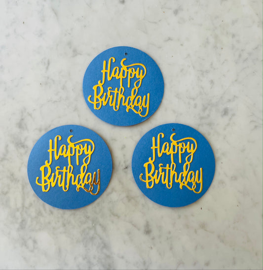 Happy Birthday - Tags - Azul Marino