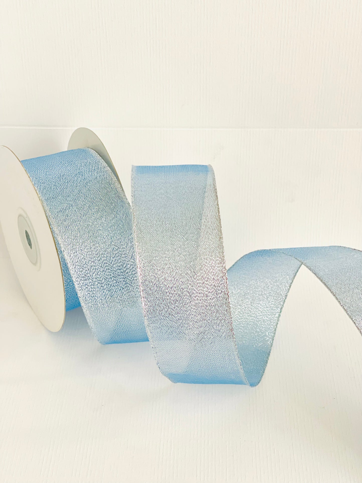Organza Alambre - Celeste Plata