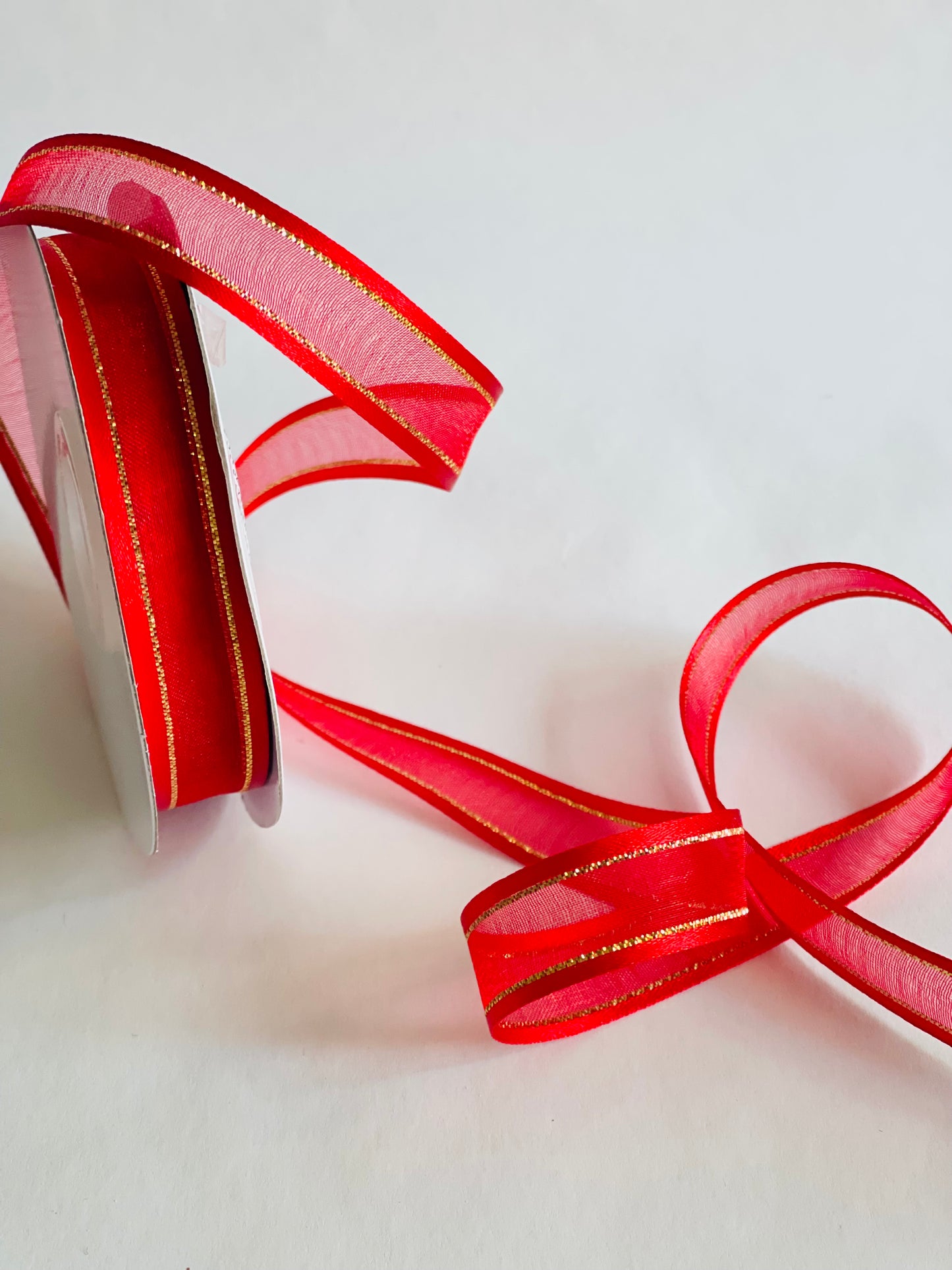 Organza Filo Oro/ Plata - Rojo