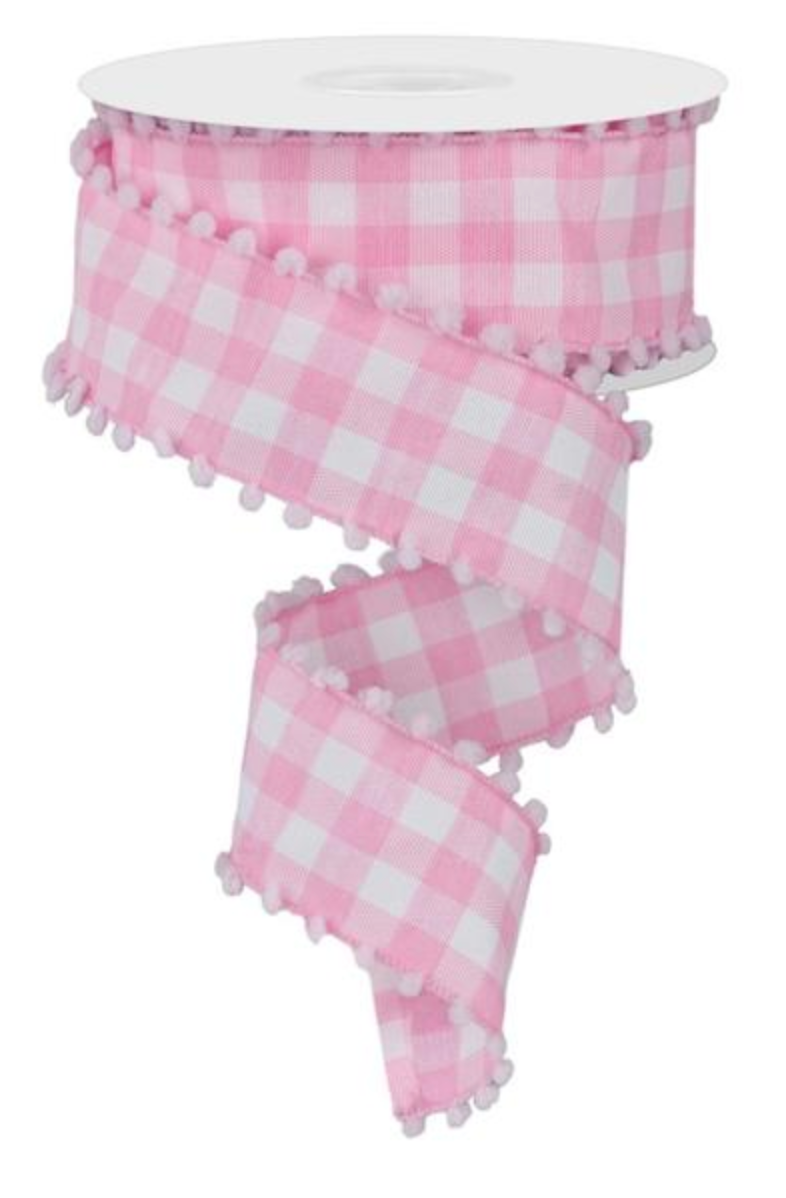 Listón Cuadros - Pink Pompoms