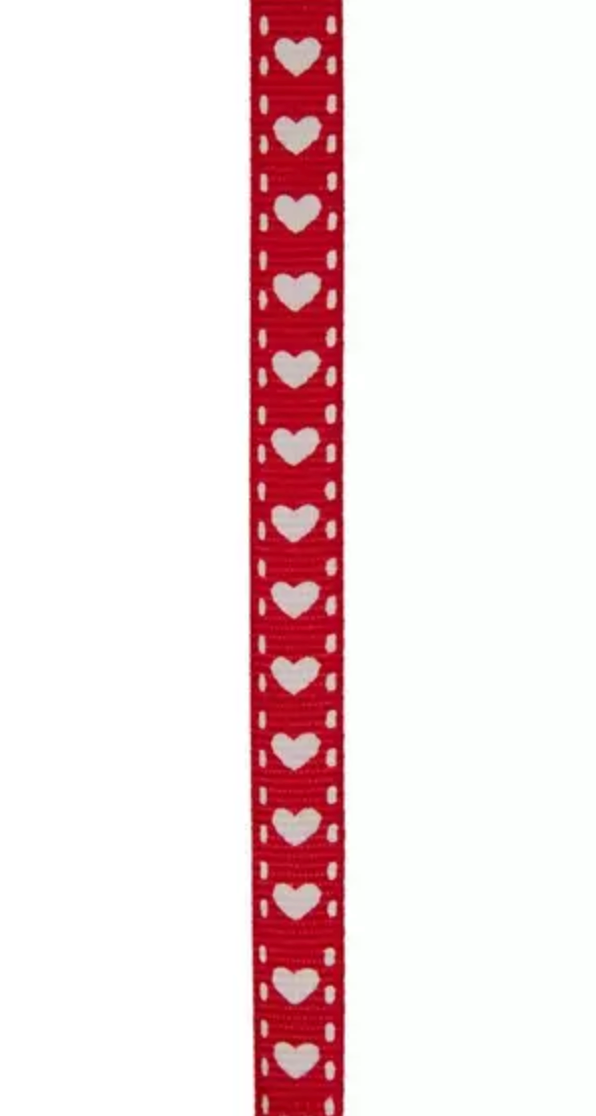 Listón San Valentín - Blanco y Rojo