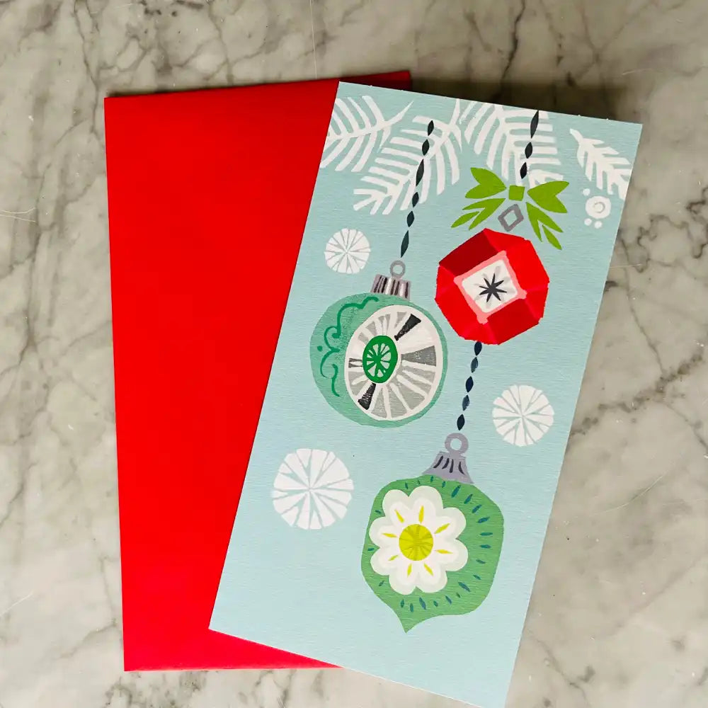 Tarjeta de Navidad - Esferas