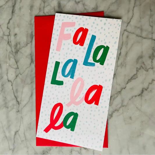 Tarjeta de Navidad - "Fa la la la la".