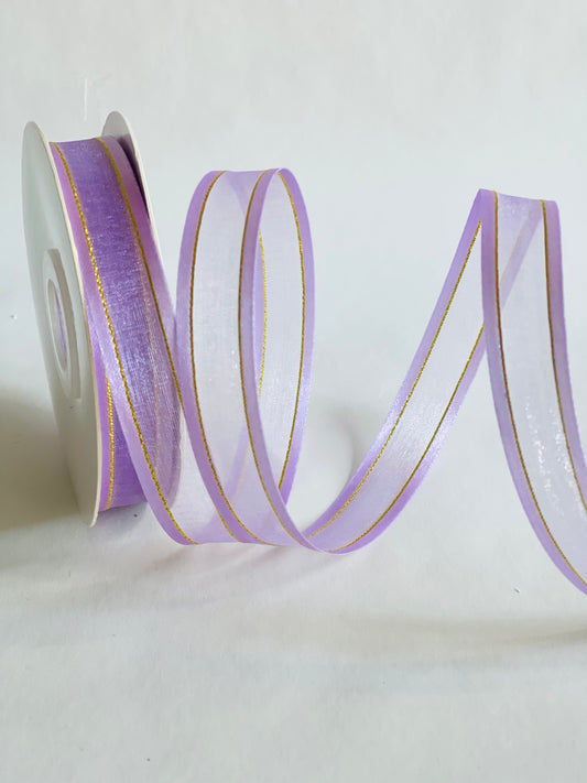 Organza Filo Oro/ Plata - Lila