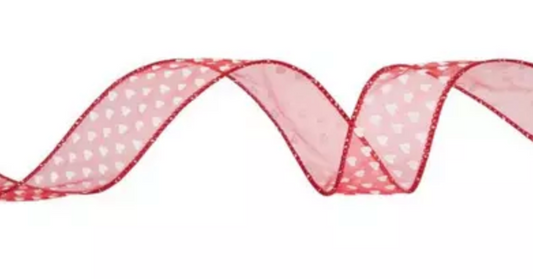 Listón san Valentín - Corazón Organza