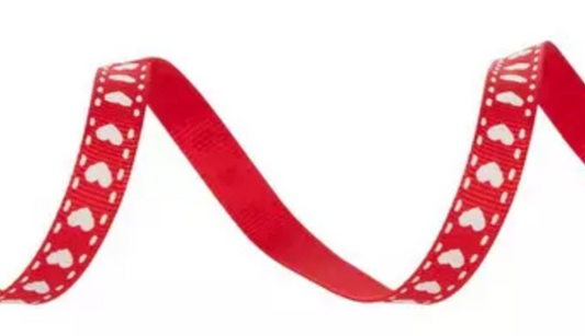 Listón San Valentín - Blanco y Rojo