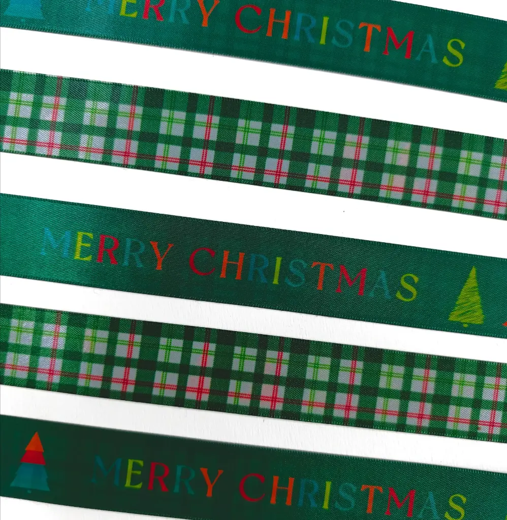 Listón Navideño - Gingham Verde