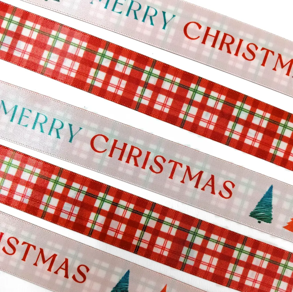 Listón Navideño - Gingham Blanco