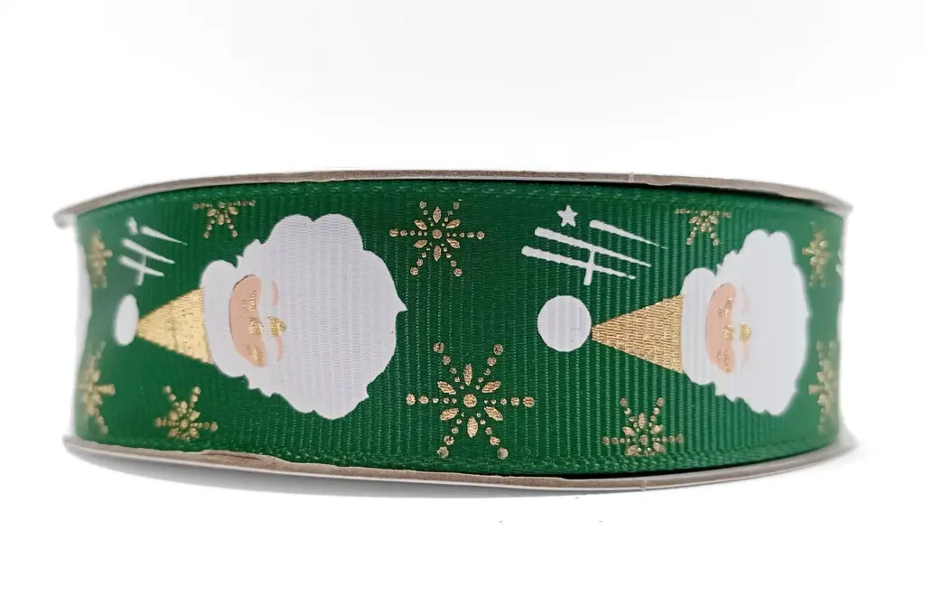 Listón Navideño - Santas Green