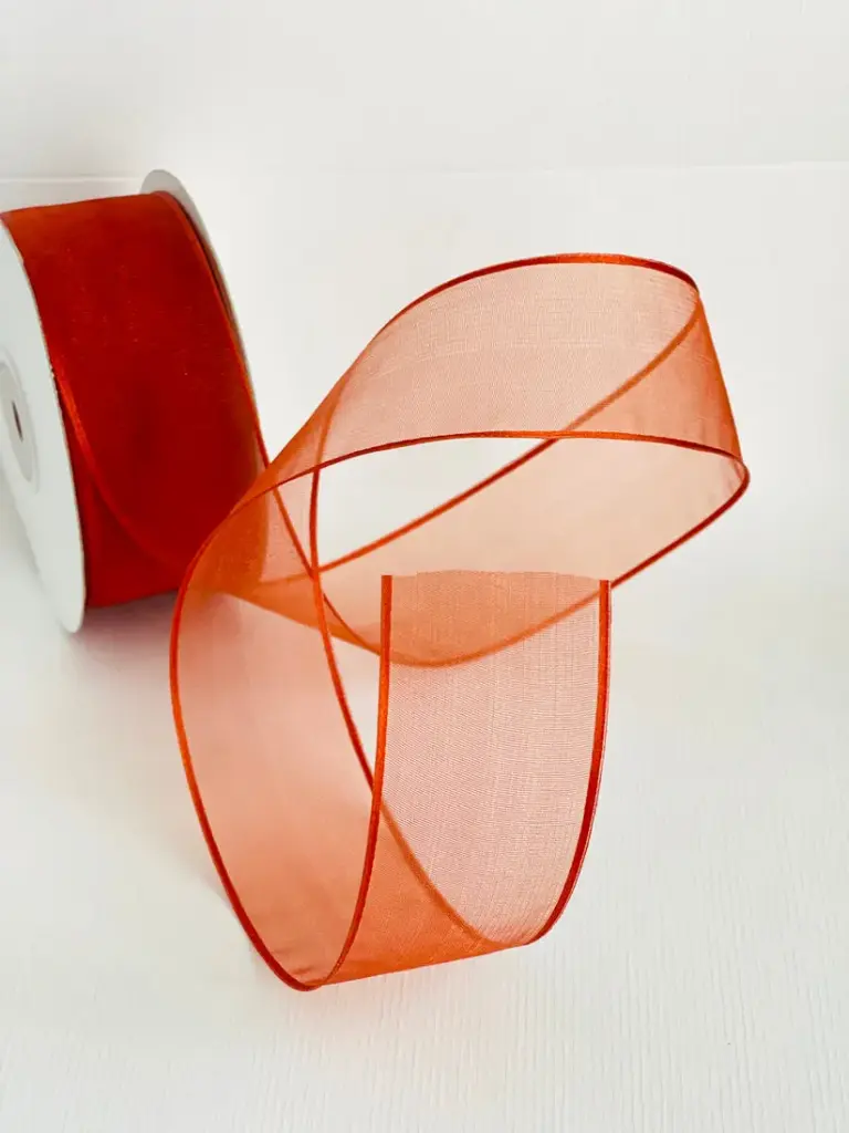 Organza fina con orilla de canamo - Terracota