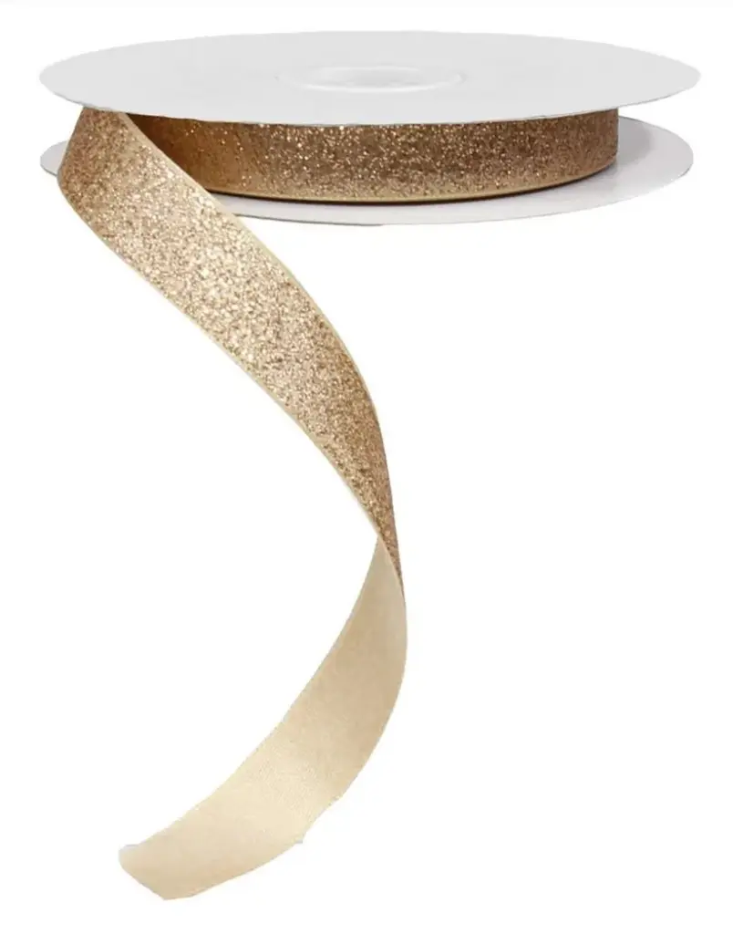 Liston Diamantina Dorado - (5/8" x 10 yardas)