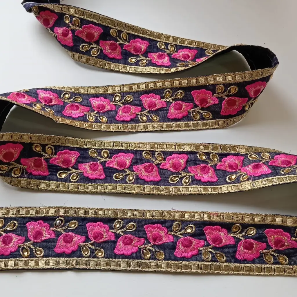 MH - Tira Hindú Azul Marino y Rosa