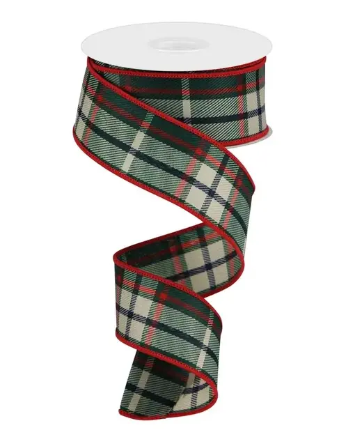 Listón Navideño - Christmas Plaid Verde