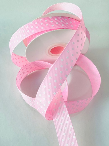 [liston-estampado-polka-rosa] Liston Estampado Polka Rosa - (7/8" (2.2 cm) x 20 metros)