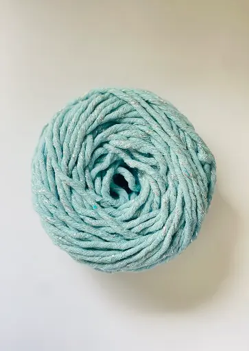 [Macrame celeste] Macrame hilo Lurex - Celeste