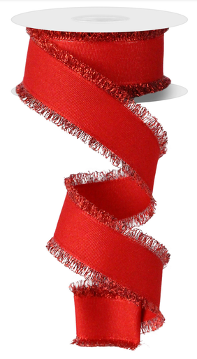 [RN588124] Listón Navideño - Rojo Deshilachado