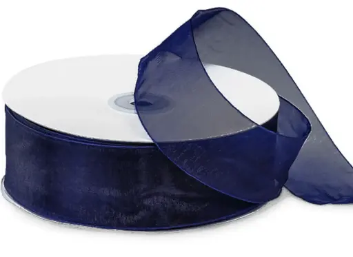Organza Lisa - Azul Marino