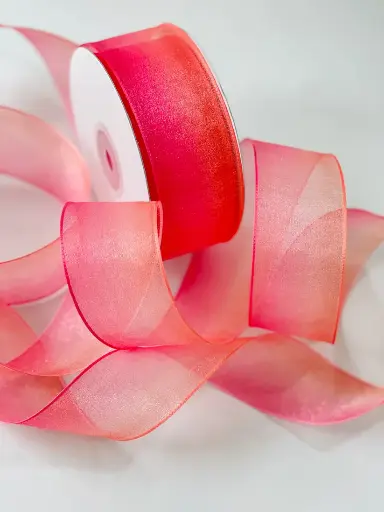 [1586] Organza Fina Naranja Rosa