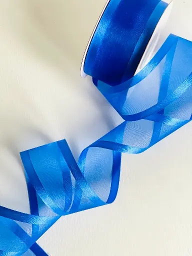 Organza filo Satín - Azul Rey