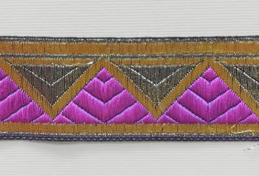 [TL-FL-7614-OR] MH - Tira Multicolor 3 cm - Piramidal Oro y Rosa